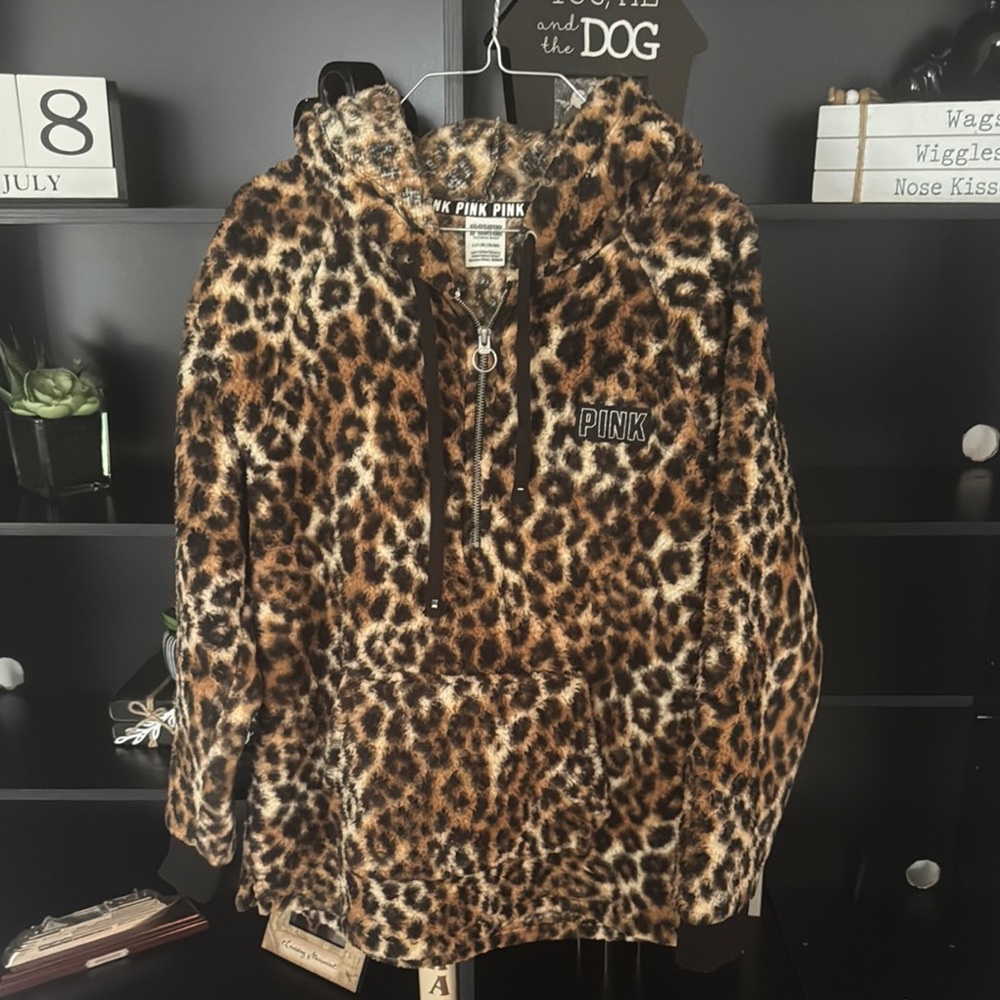 PINK Victoria's Secret Brown and Black Leopard Print Coat